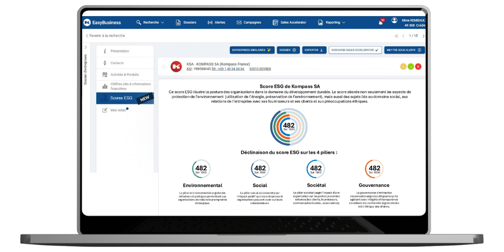 Le score ESG dans Easybusiness